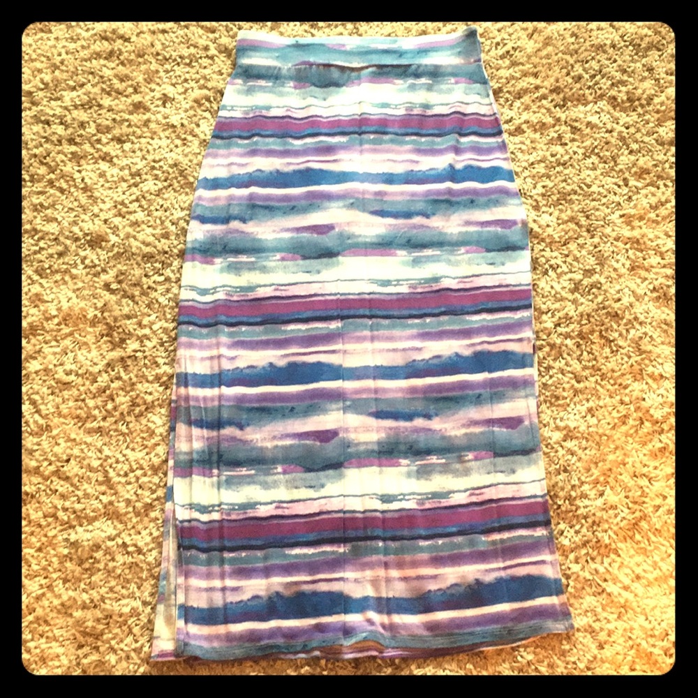 Striped long skirt